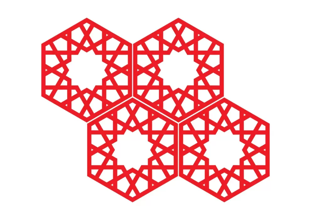 Suport bauturi non-alcoolice set 4 buc.model islamic hexagon
