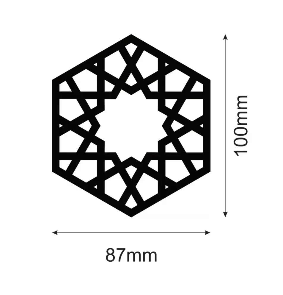 Suport bauturi non-alcoolice set 4 buc.model islamic hexagon