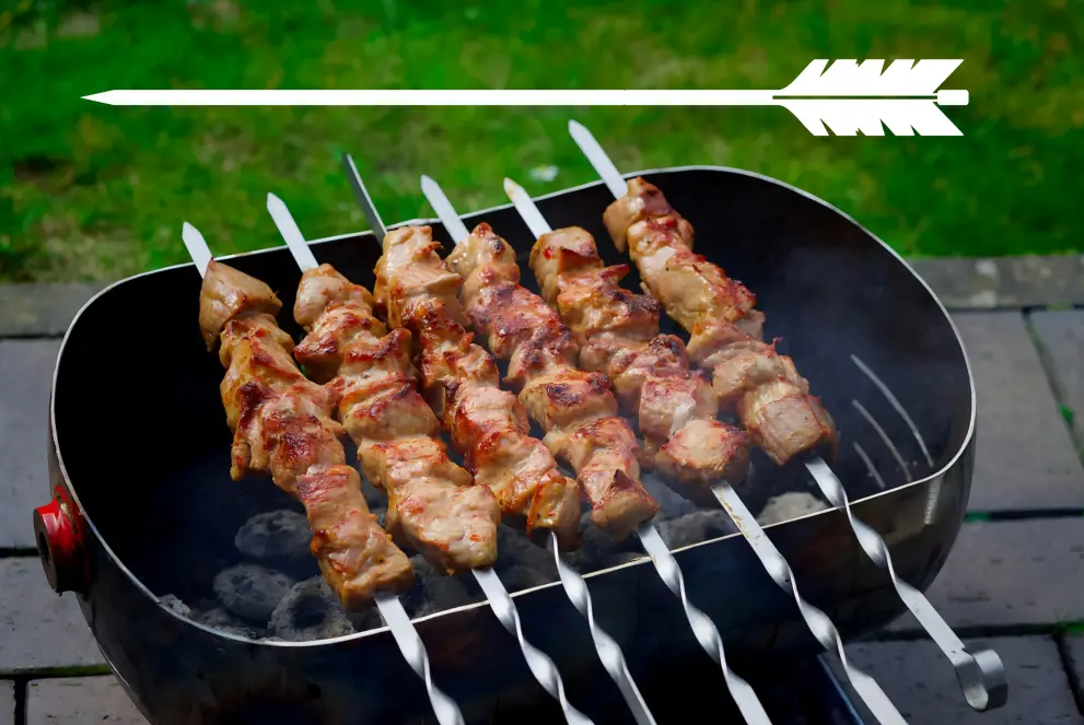 Tepuse grill barbeque 64 cm, model sageata simpla