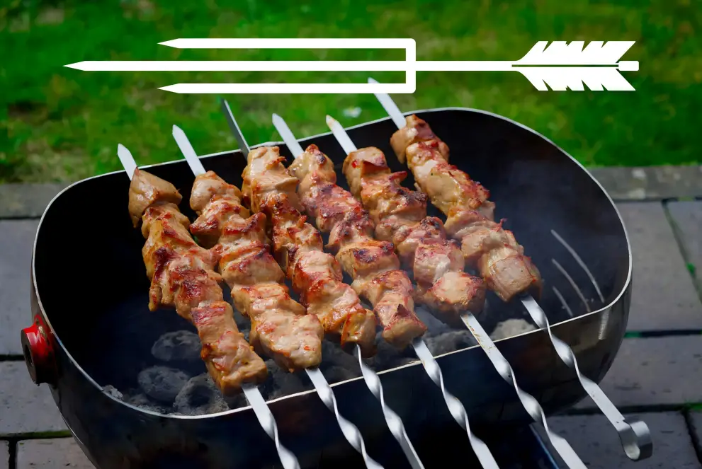 Tepuse grill barbeque 64 cm, model sageata tripla