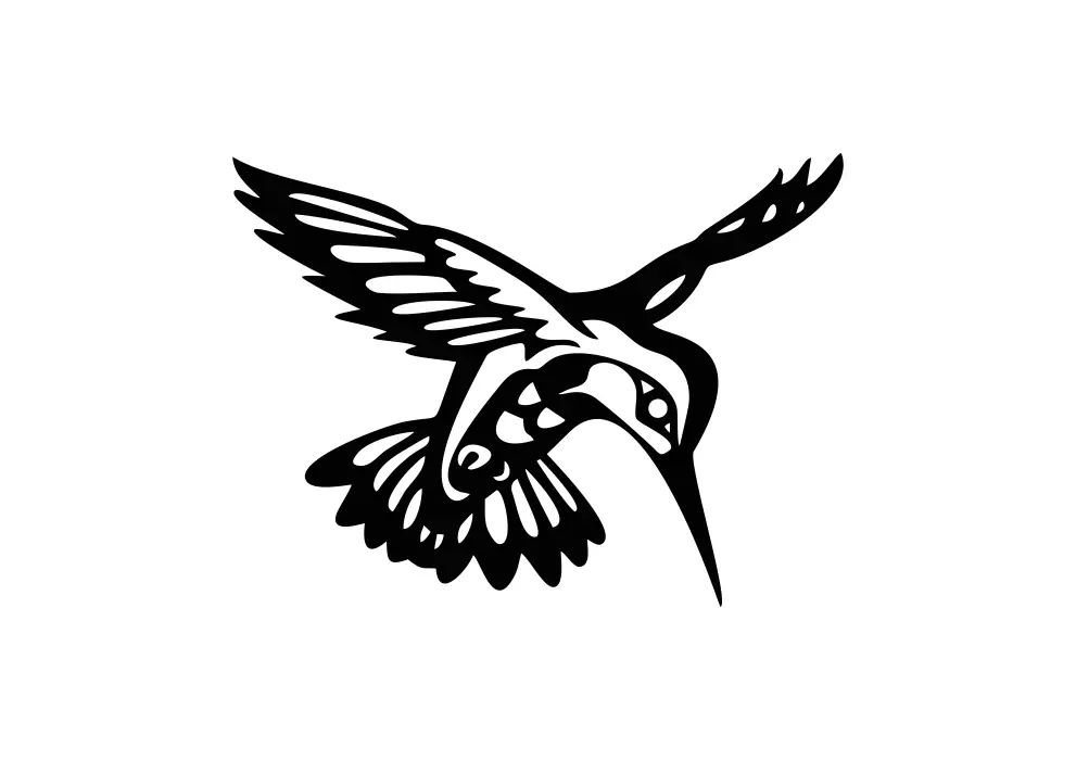 Decoratiune perete metal pasare colibri