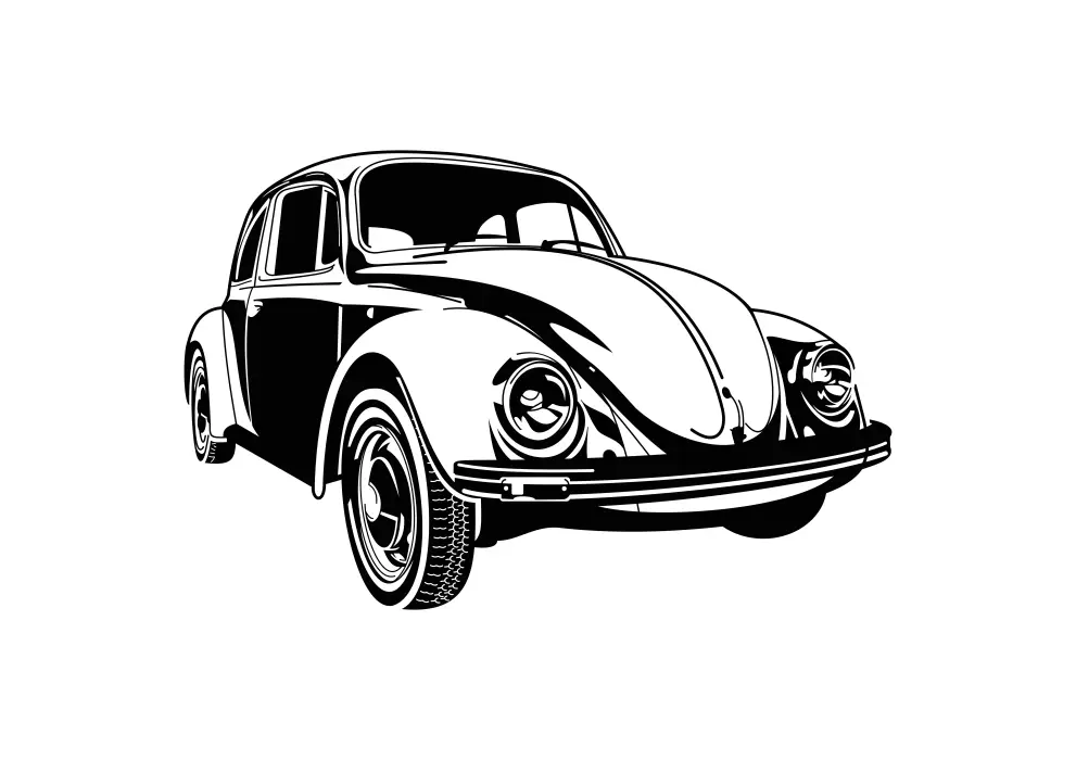 Decoratiune perete metal VW Beetle vintage