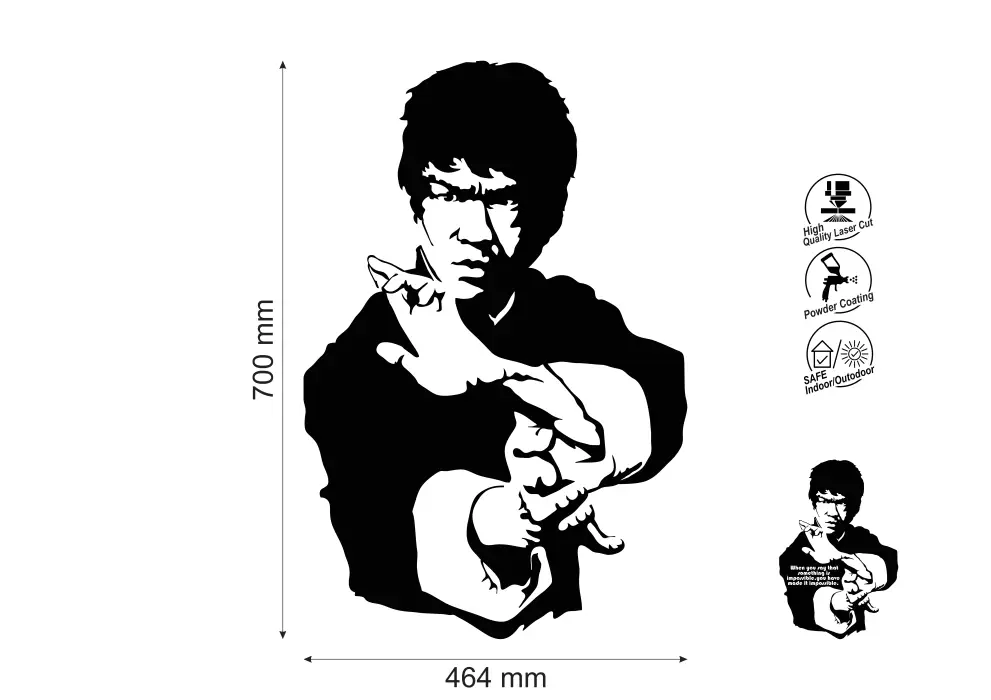 Decoratiune perete metal celebritati - Bruce Lee