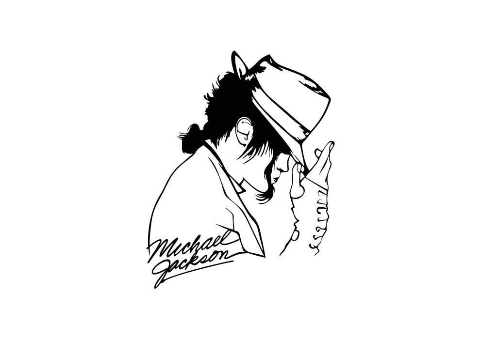 Decoratiune perete metal celebritati Michael Jackson, cu semnatura