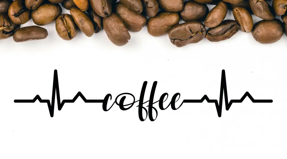 Decoratiune perete metal Coffee EKG - limba engleza
