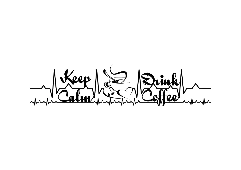 Inscriptie metal Keep calm and drink coffee - limba engleza