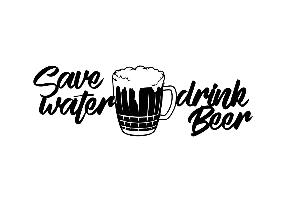 Inscriptie metal Save water drink beer - limba engleza