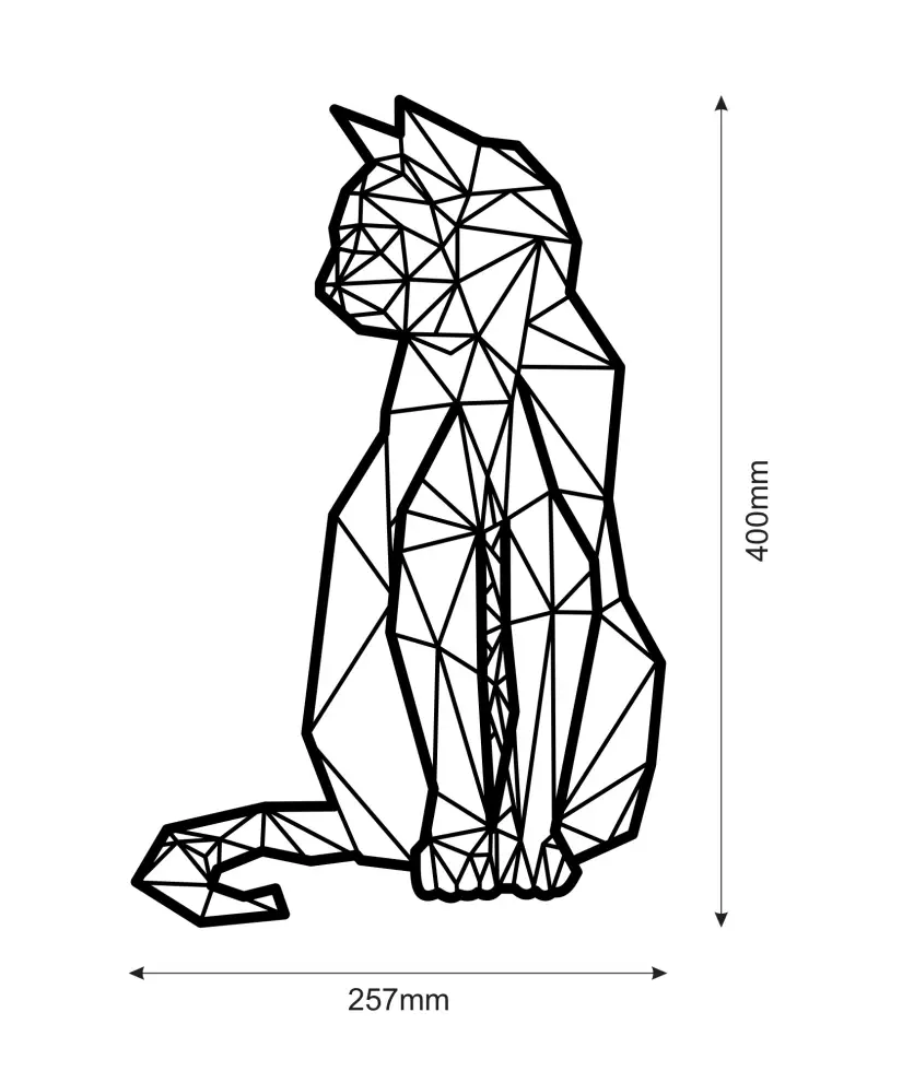 Contur geometric metal pisicuta - model 3