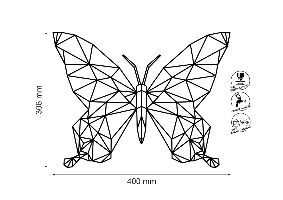 Contur geometric metal fluture