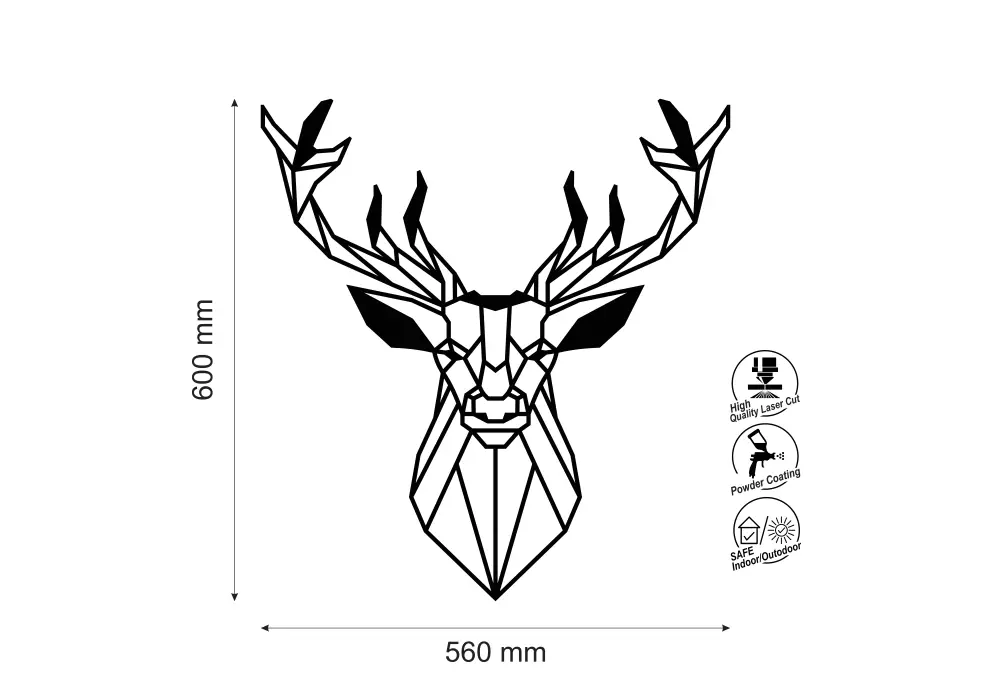 Contur geometric metal cap de cerb