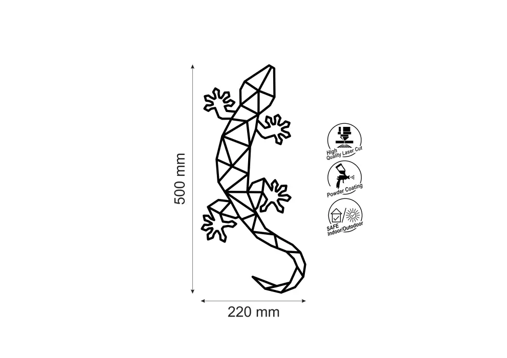 Contur geometric metal gekko