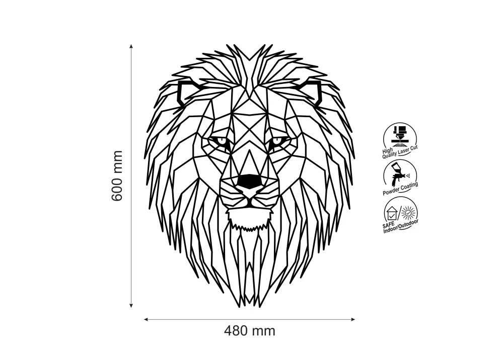 Contur geometric metal cap de leu_2
