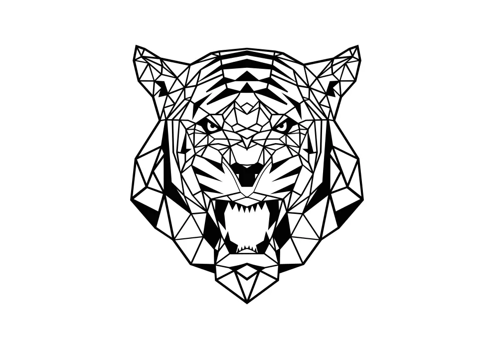 Contur geometric metal cap de tigru