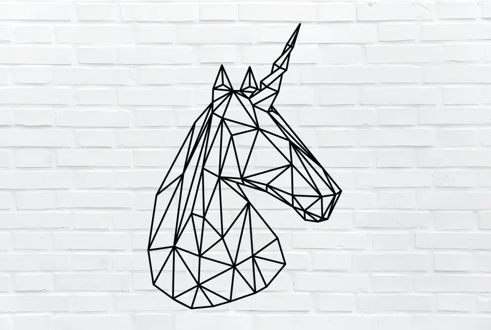 Contur geometric metal unicorn