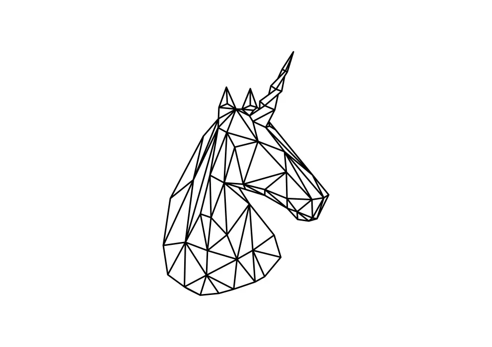 Contur geometric metal unicorn