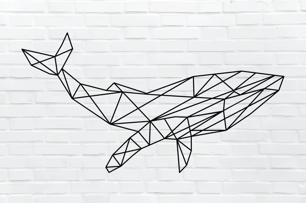 Contur geometric metal balena