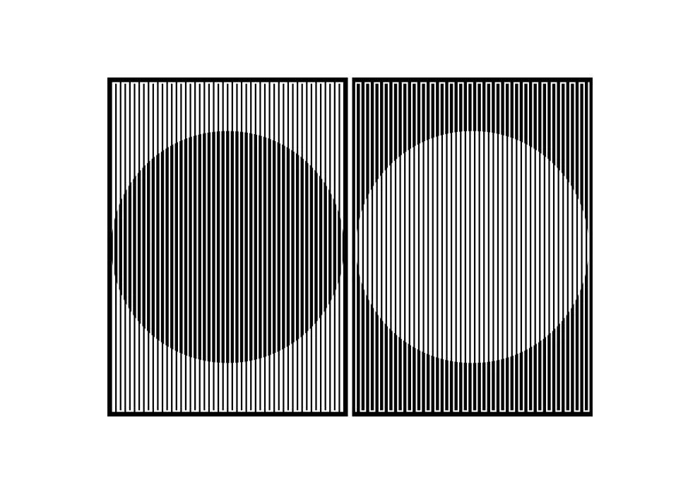 Set decoratiuni perete metal cercuri geometrice cu efect de umbra - 2 bucati individuale