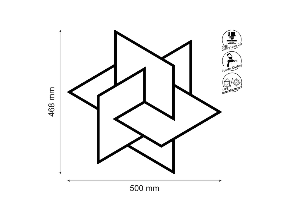 Contur geometric metal poliedru