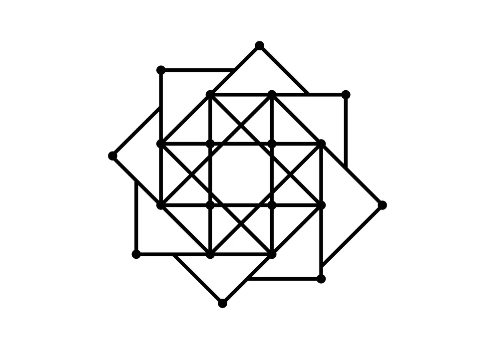 Contur geometric metal patrate simetrice