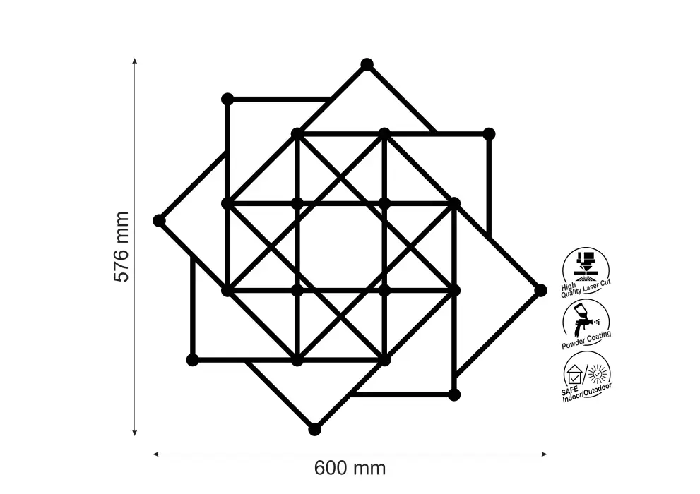 Contur geometric metal patrate simetrice