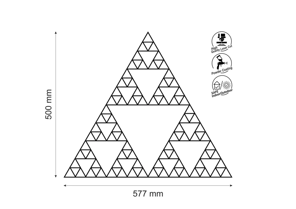 Decoratiune perete metal triunghiul lui Sierpinski_1
