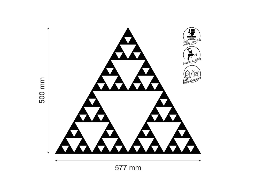 Decoratiune perete metal triunghiul lui Sierpinski_2