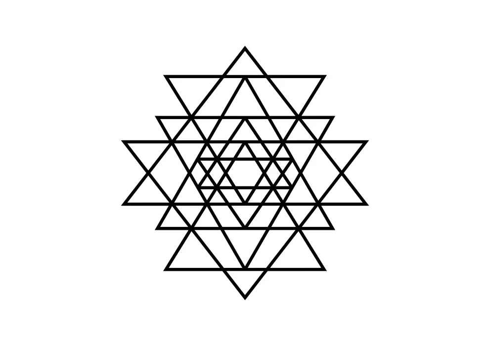 Decoratiune perete metal Sri Yantra