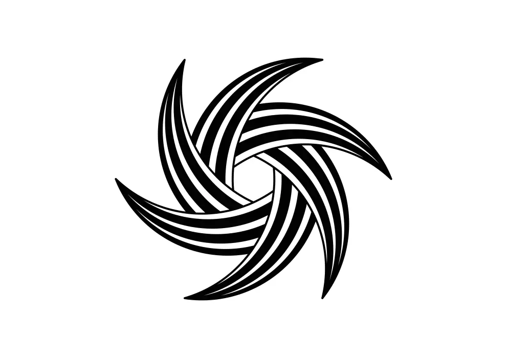 Contur geometric metal stea in spirala