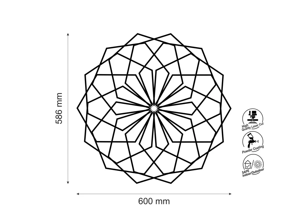 Contur geometric metal tetradecagon
