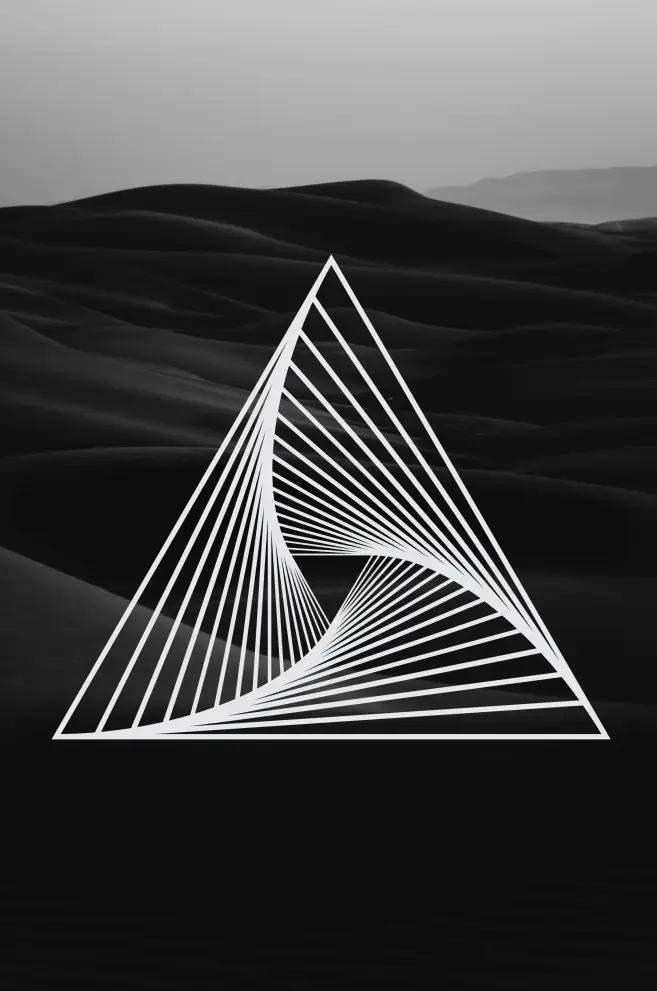 Contur geometric metal triunghi vortex