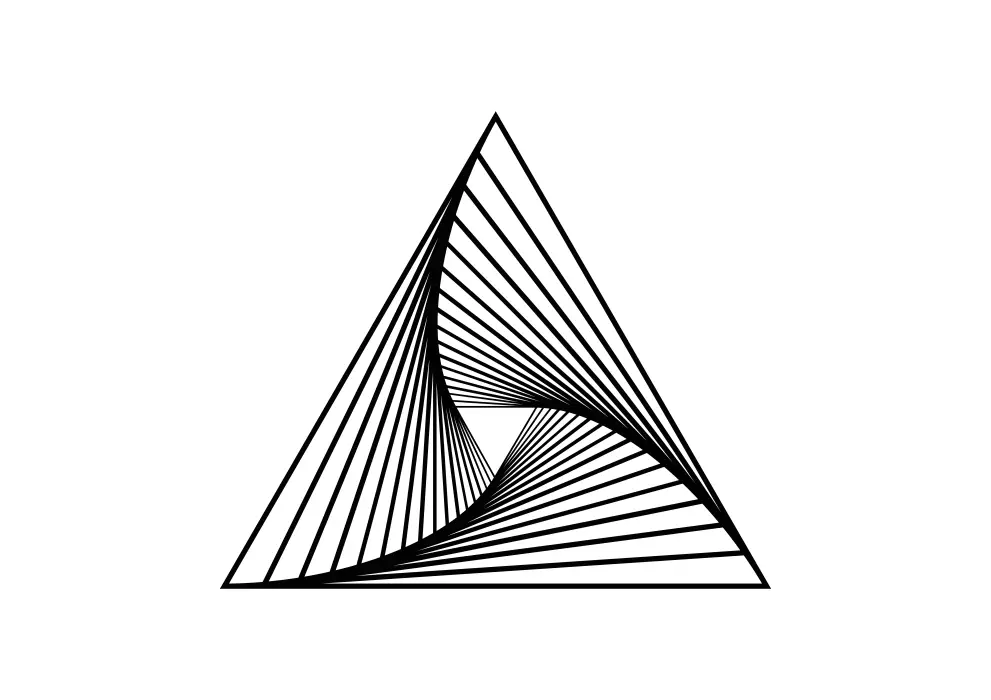 Contur geometric metal triunghi vortex