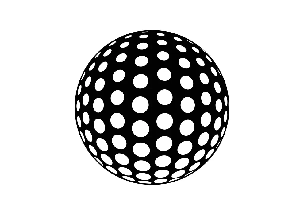 Decoratiune perete metal glob cu model cercuri