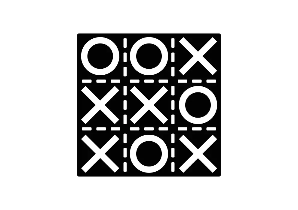 Decoratiune perete metal verticala joc XOX