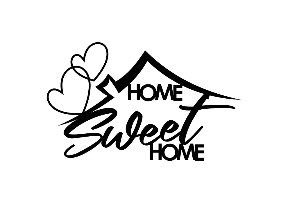 Inscriptie metal Home sweet home_2 - limba engleza