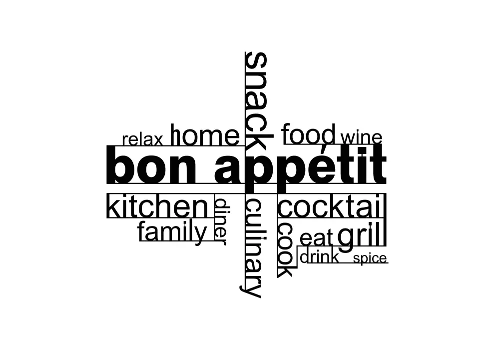 Inscriptie metal Bon appetit - limba engleza