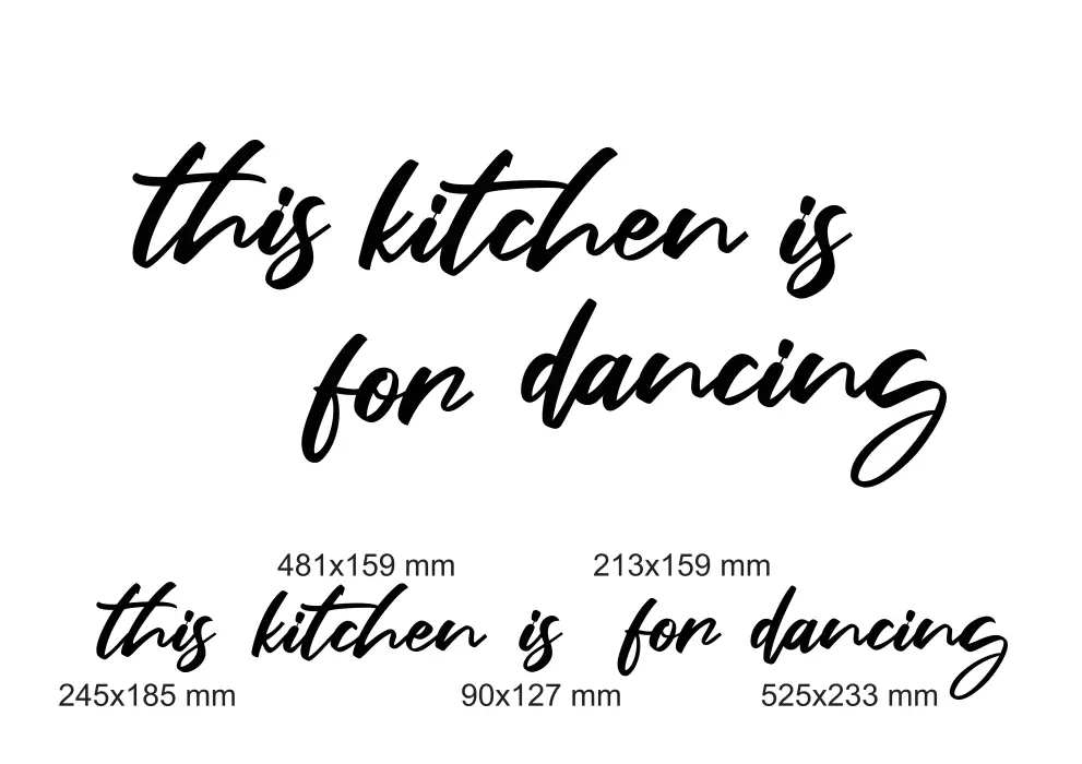 Inscriptie metal This kitchen is for dancing - limba engleza