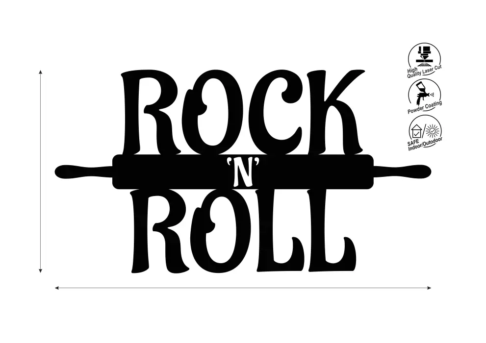 Inscriptie metal Rock N Roll - limba engleza