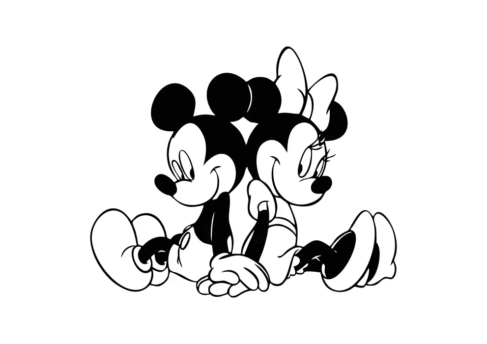 Decoratiune perete metal pentru camera copii - Mickey & Minnie Mouse
