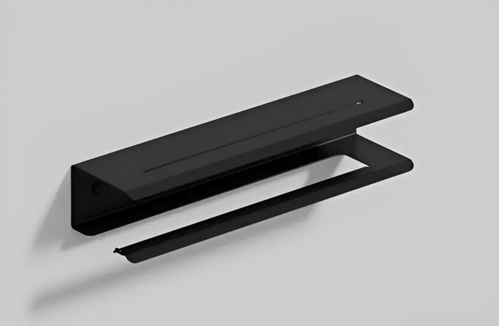 Suport perete rola hartie bucatarie, stanga cu raft 32cm