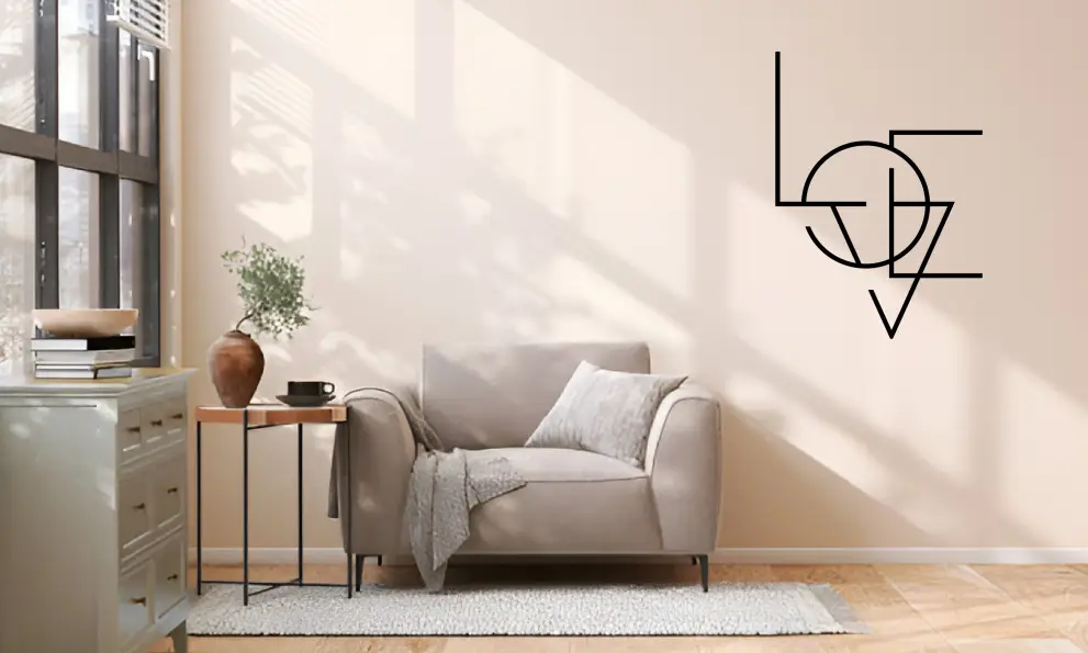 Decor perete geometric Love, litere combinate