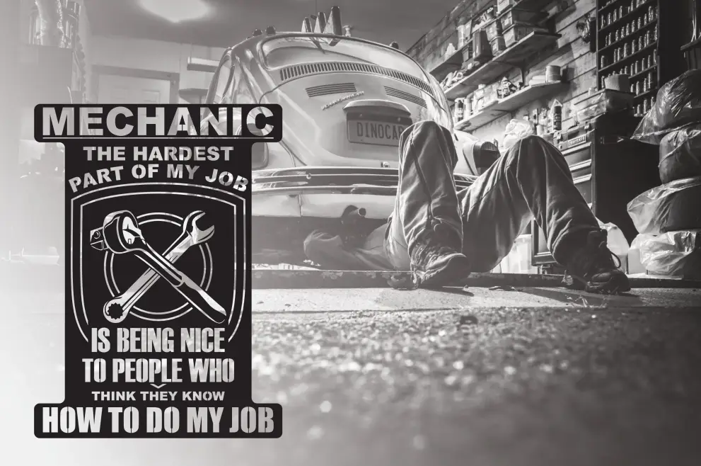 Decoratiune perete metal Mechanic job - limba engleza