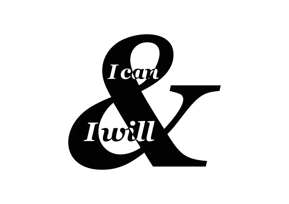 Inscriptie metal I can and I will - limba engleza