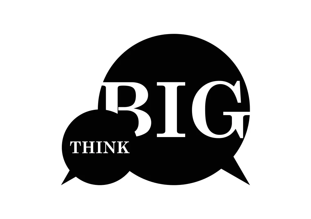 Decoratiune perete metal Think Big - limba engleza
