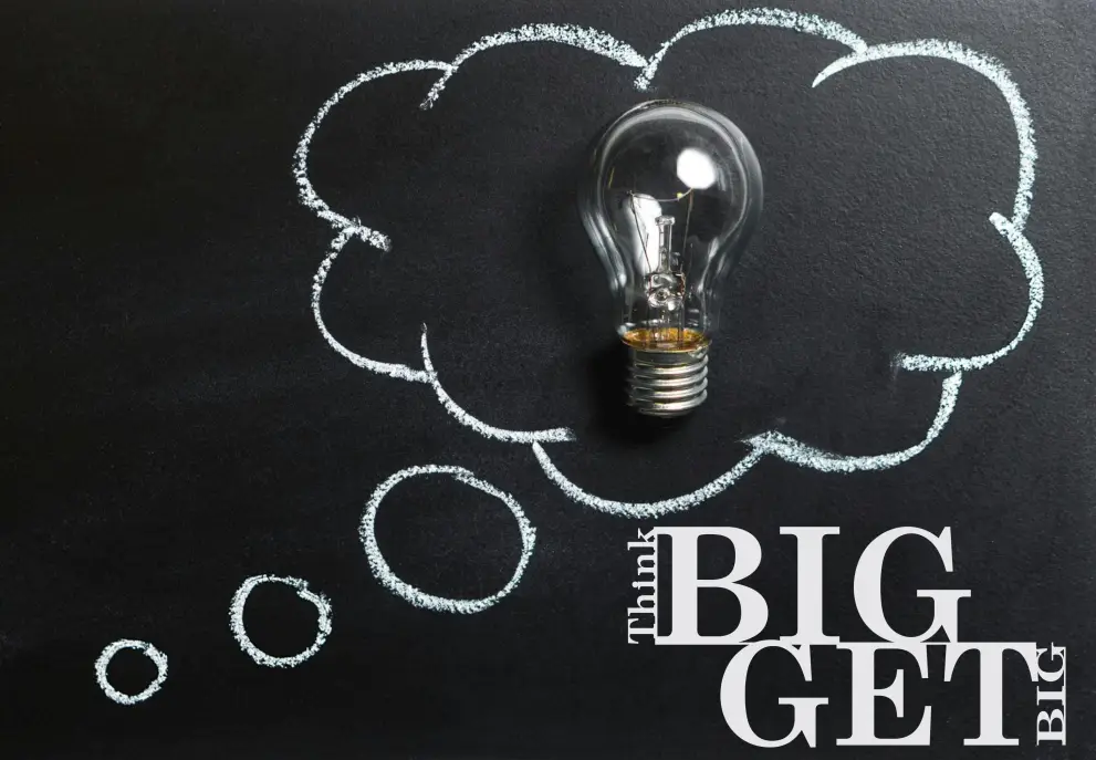 Inscriptie metal Think Big Get Big - limba engleza