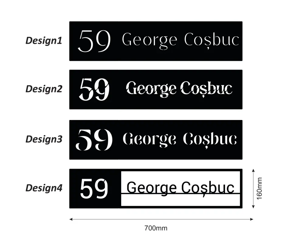 Numere de casa personalizate lungi - model 10 - 70x16cm