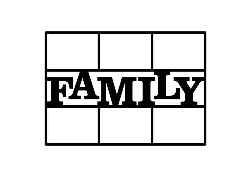 Rama foto metal pentru 6 fotografii mari - FAMILY