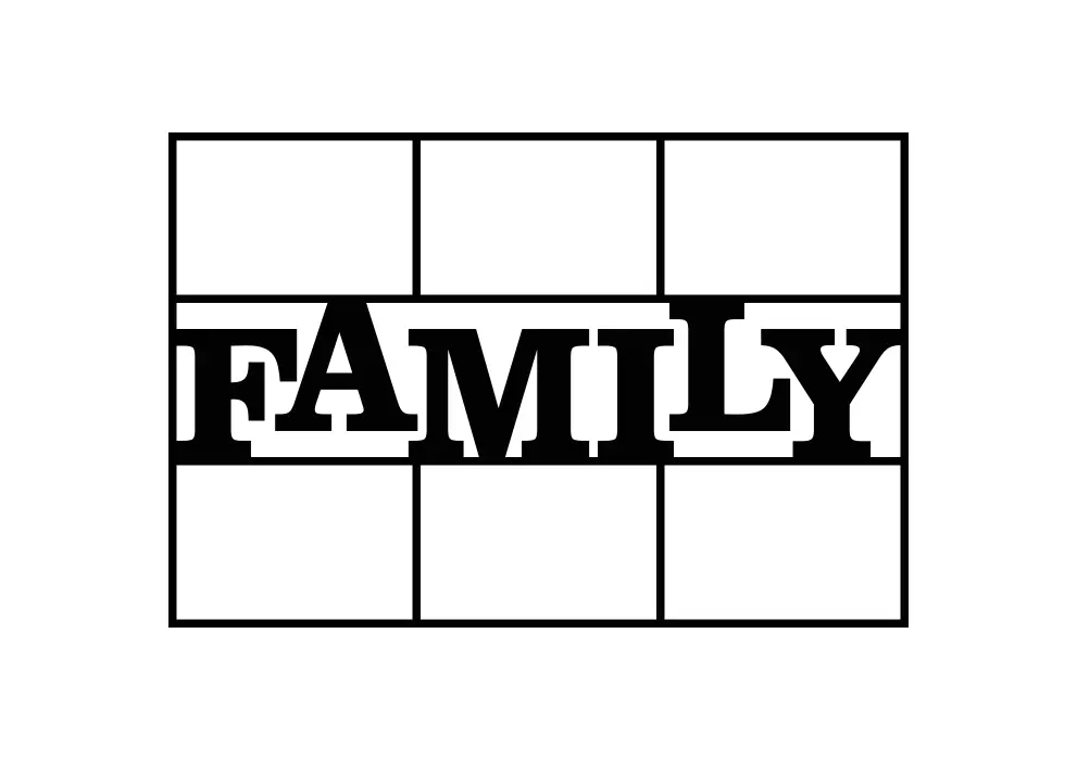 Rama foto metal pentru 6 fotografii mici - FAMILY