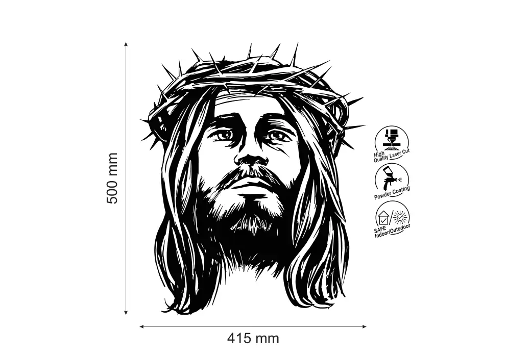 Decoratiune perete metal Domnul Isus din Nazaret
