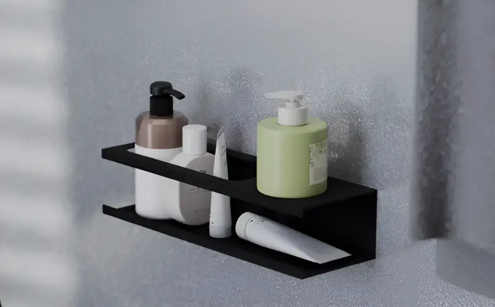 Raft baie-bucatarie minimalist 30cm - banda dublu adeziva