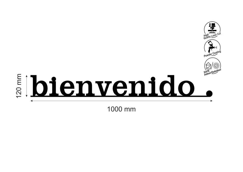 Inscriptie metal Bienvenido - limba spaniola